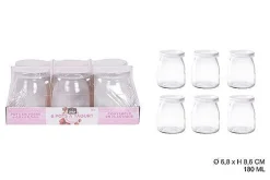Conservation|* 6 Bocaux Verre Pots A Yaourt 180Ml