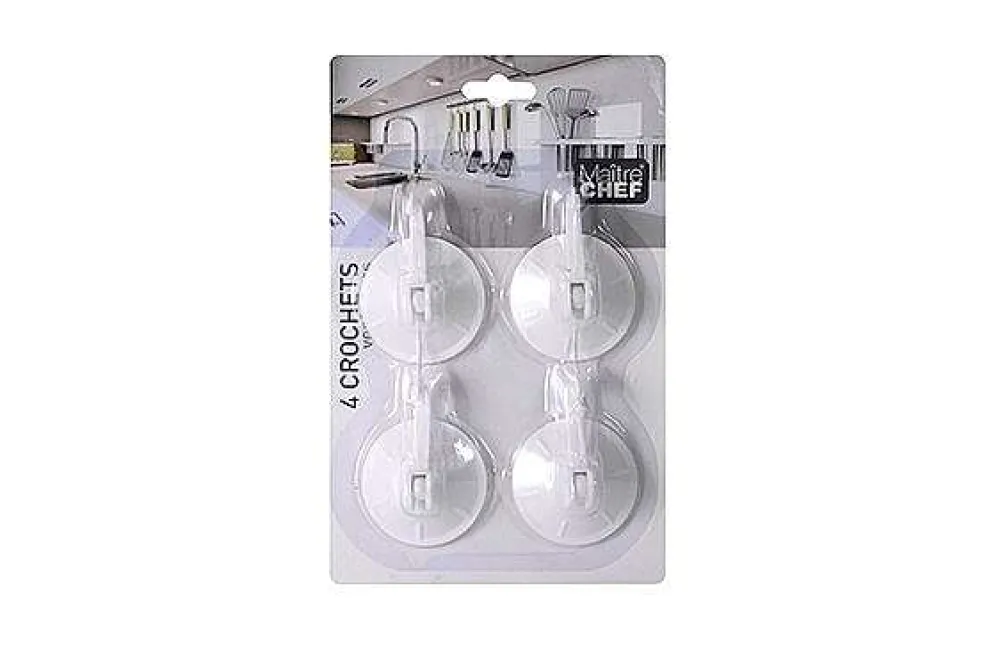 Crochets|* 4 Crochets Ventouses Blanc