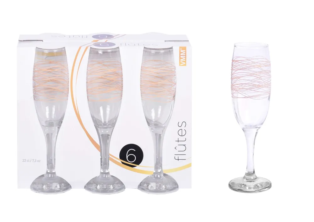 Verres|* 6 Flutes Line 22Cl