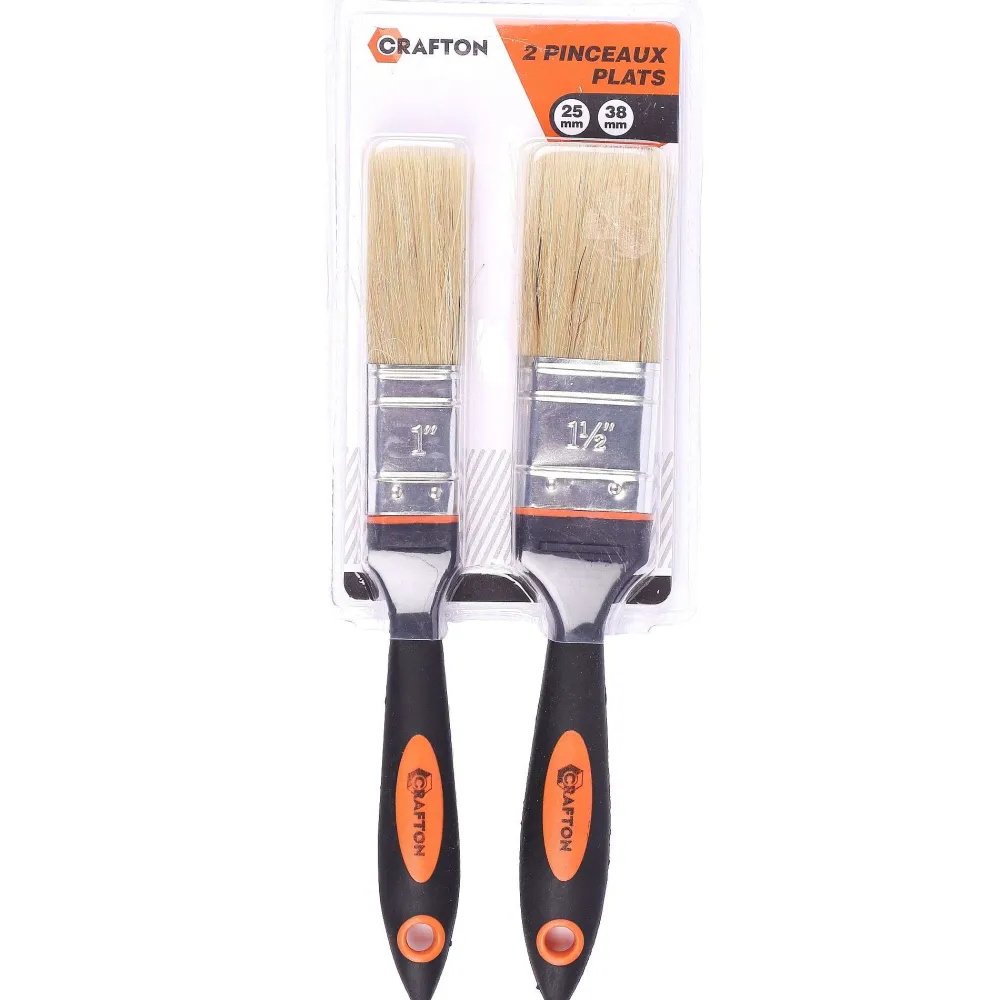 Divers Bricolage|* 2 Pinceaux Plats 2.54Cm Et 3.81Cm