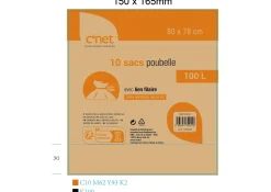 Menage|* 10 Sacs Poubelle 100L Avec Liens