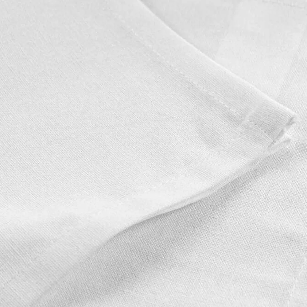 maxibazar 3 Serviettes De Table 40X40 Cm Coton Uni Initia Blanc- Serviettes De Table