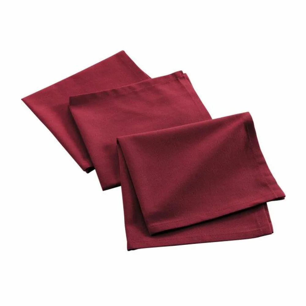 maxibazar 3 Serviettes De Table 40X40Cm Recycle Uni Bordeaux- Serviettes De Table