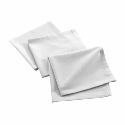 maxibazar 3 Serviettes De Table 40X40Cm Recycle Uni Blanc- Serviettes De Table