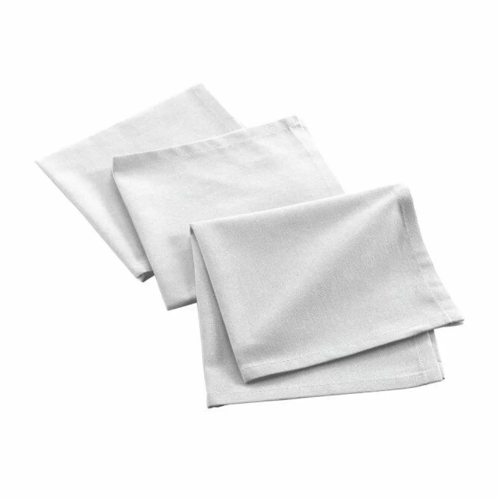 maxibazar 3 Serviettes De Table 40X40Cm Recycle Uni Blanc- Serviettes De Table