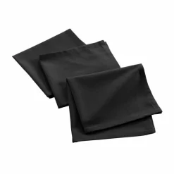 maxibazar 3 Serviettes De Table 40X40Cm Recycle Uni Noir- Serviettes De Table