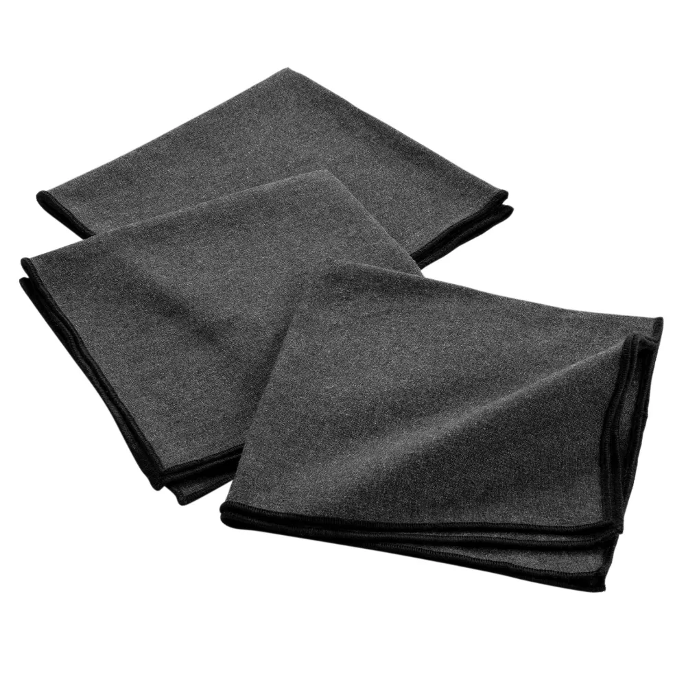 maxibazar 3 Serviettes Table 40X40Cm Recycle Uni Anthracite- Serviettes De Table