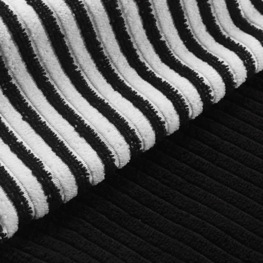 maxibazar 3 Torchons 40X40 Cm Microfibre Cuistot Noir 2 Unis 1 Raye- Torchons Et Essuie Mains