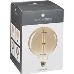 Atmosphera Ampoule Led Globe Ambree Filament Droit E27- Ampoules Deco