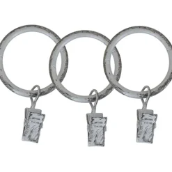 maxibazar Anneau A Pince D20 X8 Argent Noir- Tringles A Rideaux Et Embouts