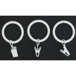 maxibazar Anneau A Pince D20 X8 Blanc Mat- Tringles A Rideaux Et Embouts