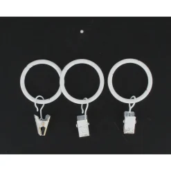 maxibazar Anneau A Pince D20 X8 Blanc Or- Tringles A Rideaux Et Embouts