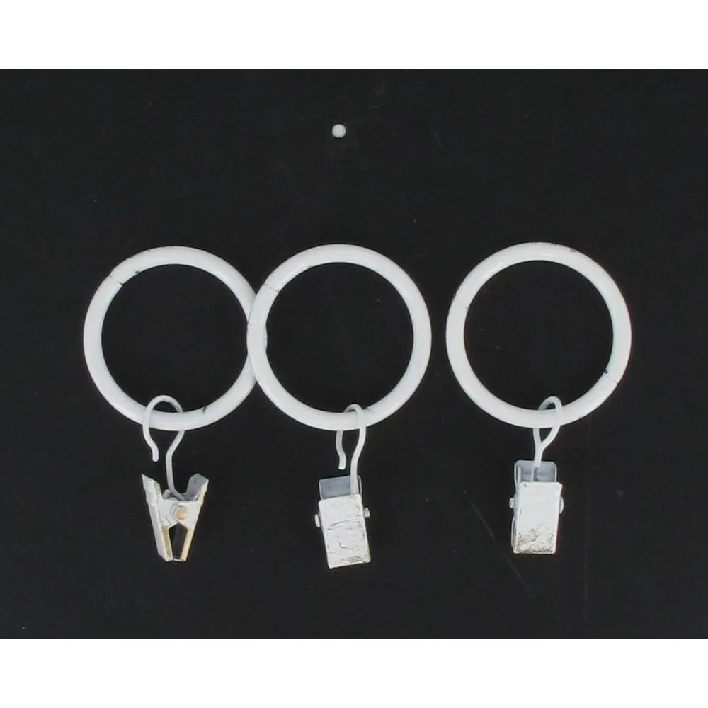 maxibazar Anneau A Pince D20 X8 Blanc Or- Tringles A Rideaux Et Embouts