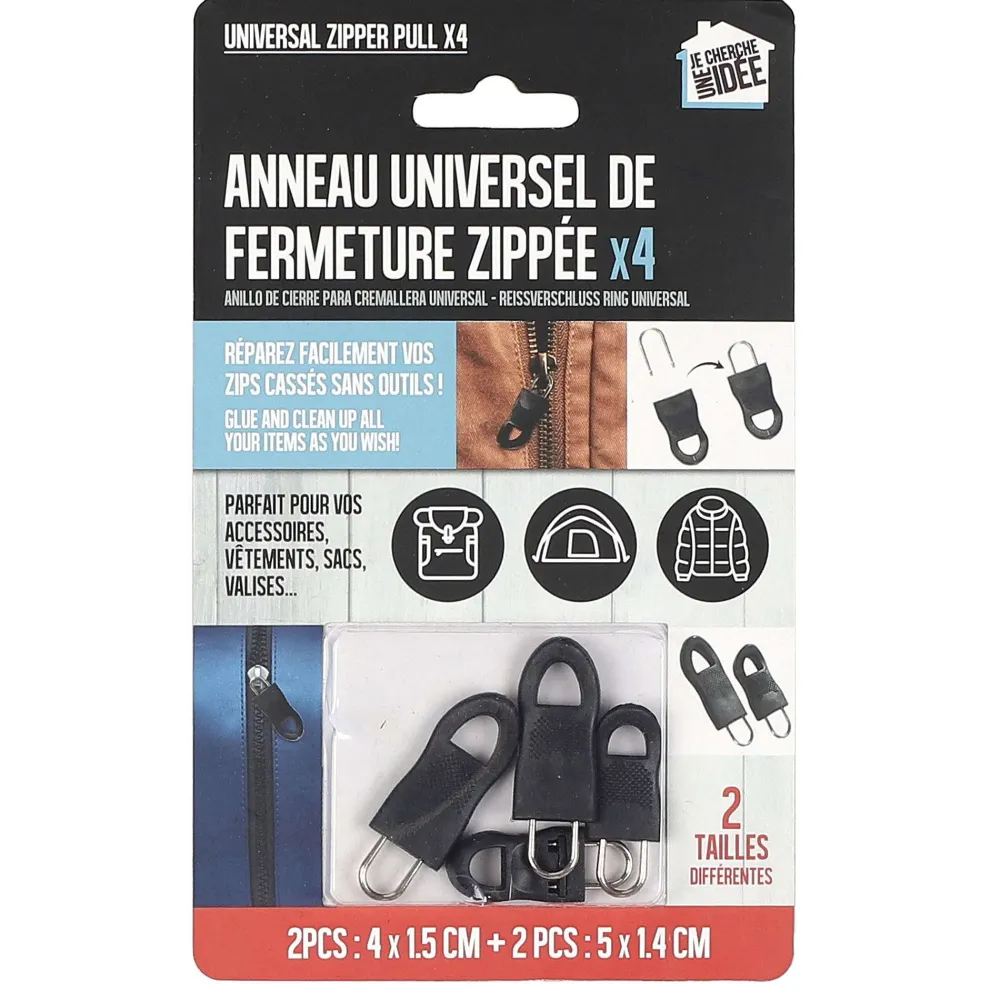 Bazar Malin|* Anneau De Fermeture Eclair Universel X4 Pièces