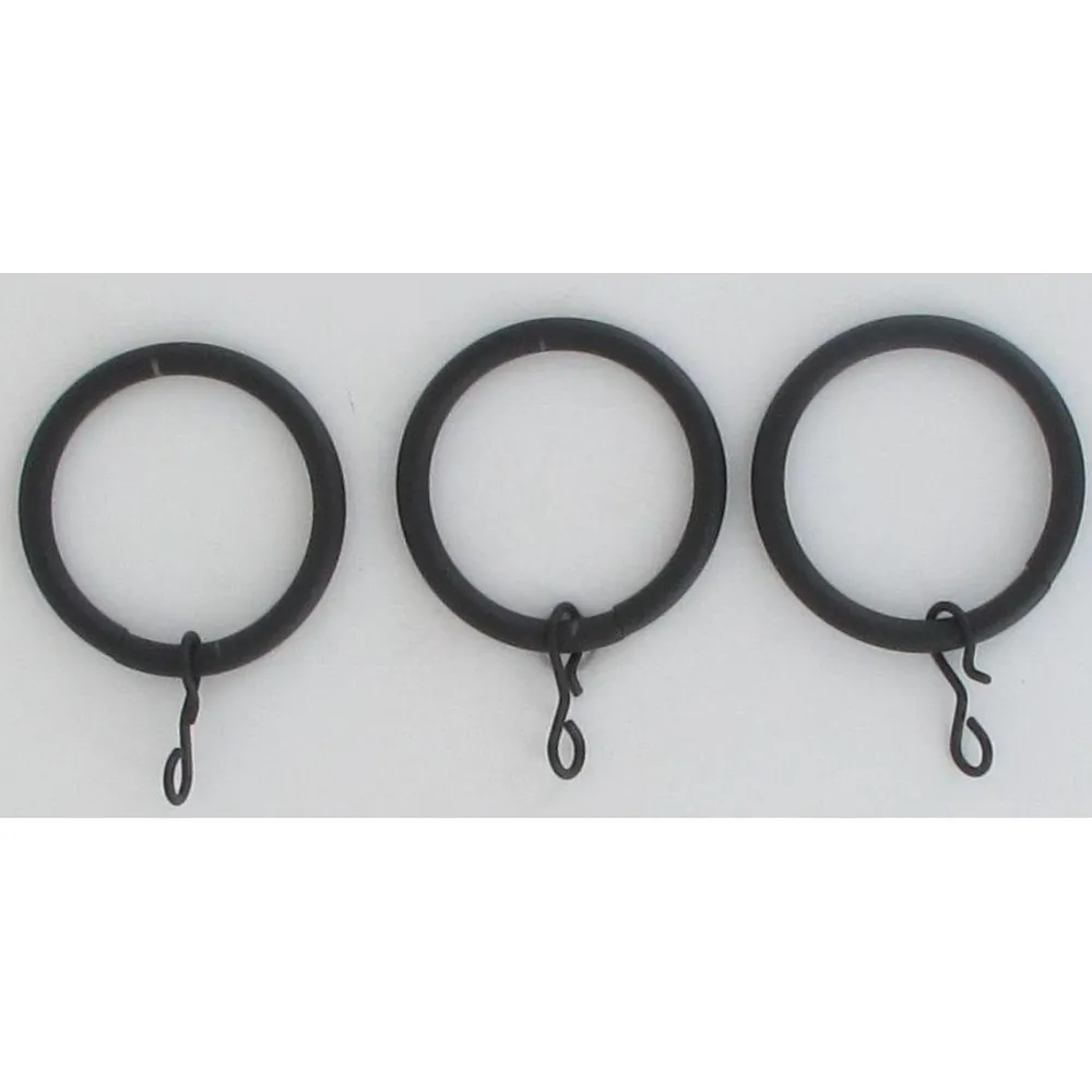 maxibazar Anneaux D20 X8 Noir Mat- Tringles A Rideaux Et Embouts