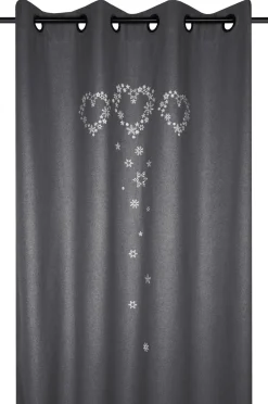 maxibazar Arly Rideau 135X260Cm Oeil Gris Laine- Thematiques