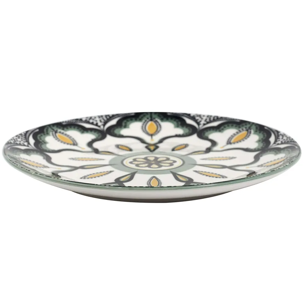 Vaisselle|* Assiette Mandala Vert D.19Cm