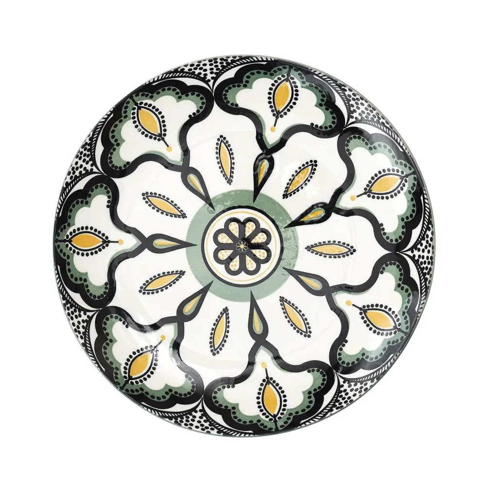 Vaisselle|* Assiette Mandala Vert D.19Cm