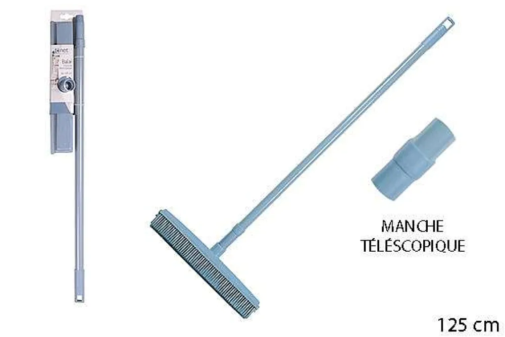 Menage|* Balai Caoutchouc Bleu Et Manche
