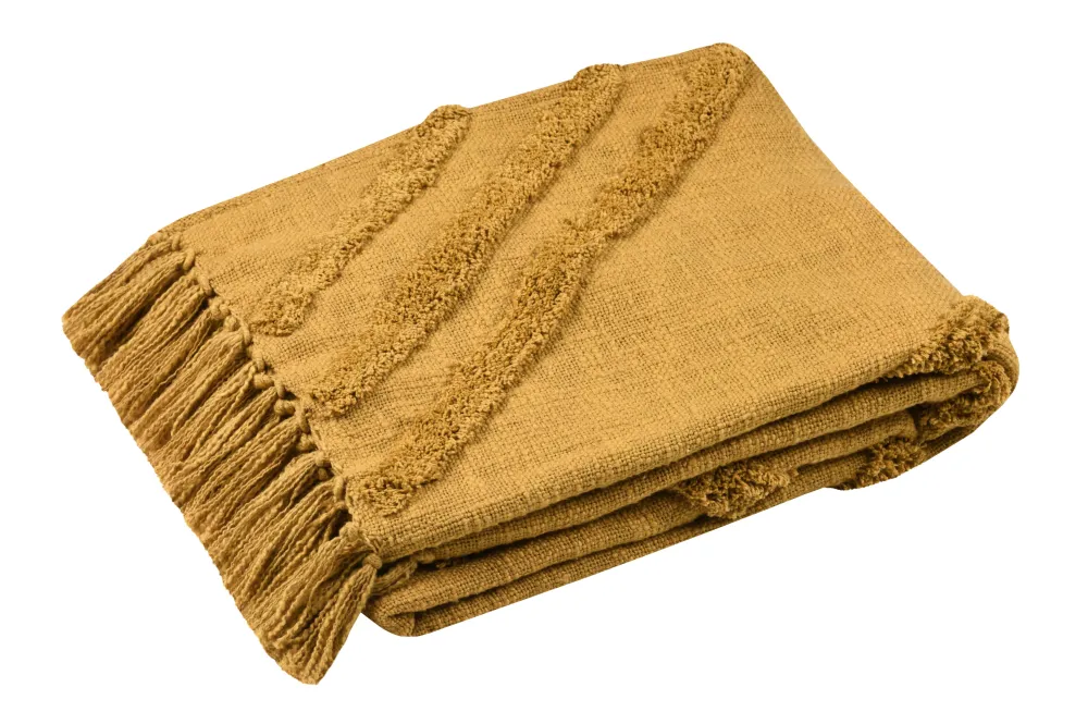 maxibazar Bamako Plaid 125X150Cm Moutarde- Plaids