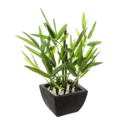 Atmosphera Bambou Pot Ceramique H.26Cm- Fleurs Et Plantes En Pot
