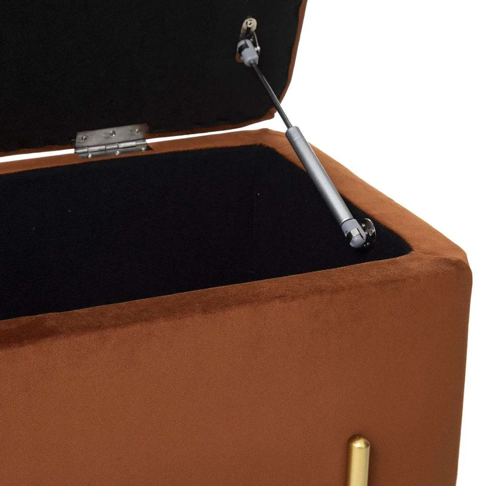 * Bouts De Lit>Banc Coffre Velours Art Ambre D.115X43X46Cm