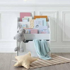 Atmosphera Bibliothèques></noscript>Bibliotheque Bac Roulette Blanc D.62.7X30X70Cm