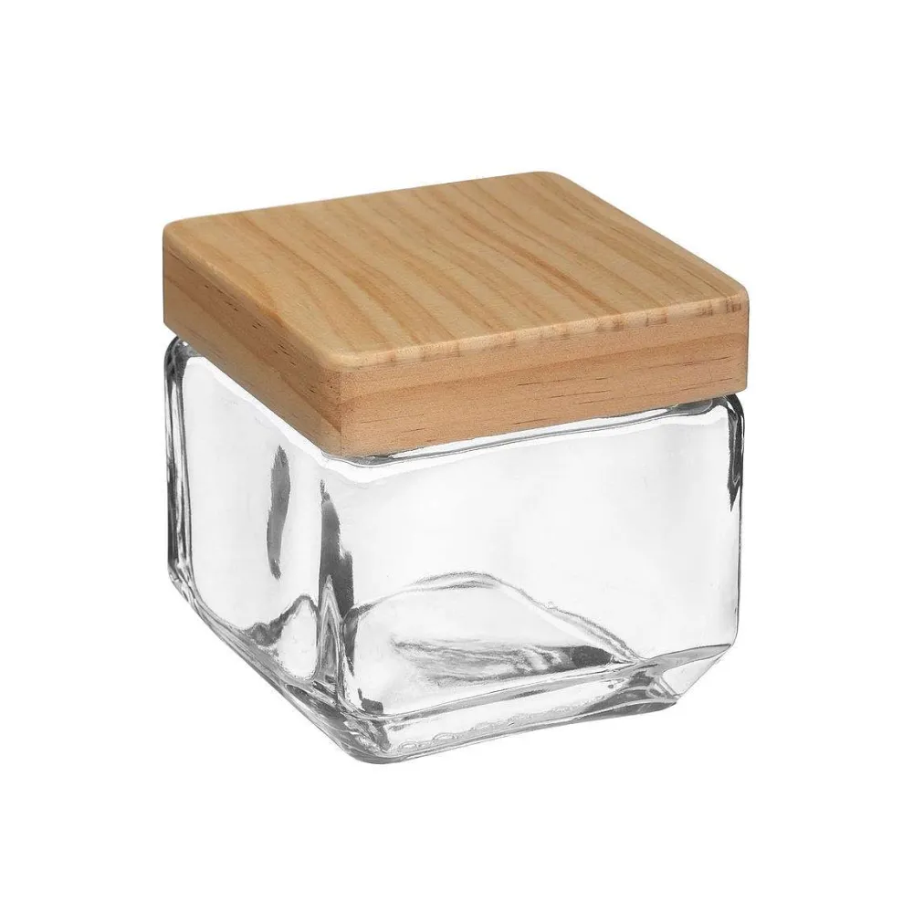 Conservation|Five Bocal Carre Verre Et Pin 0.85L