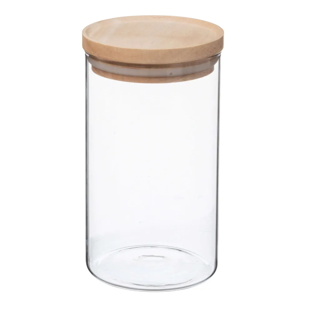 Conservation|Five Bocal Verre Et Bois Hermetique 1L