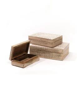 maxibazar Boite Bois Manguier Grand Modele- Objets De Decoration