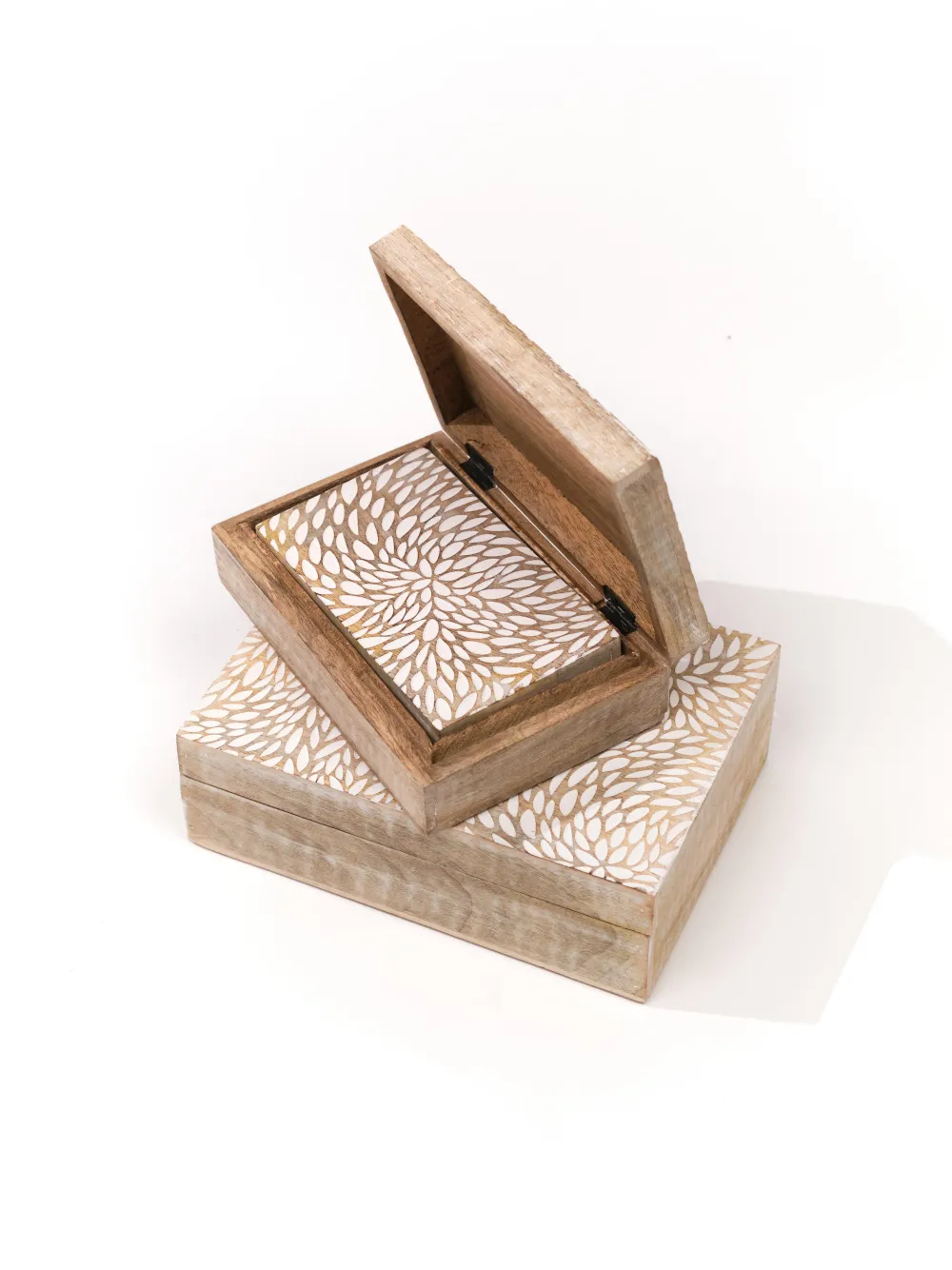 maxibazar Boite Bois Manguier Grand Modele- Objets De Decoration