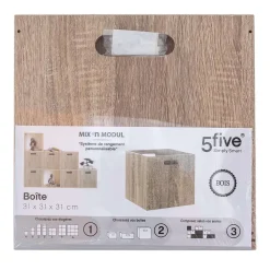Five Meubles Modulables>Boite De Rangement Bois Naturel 31X31Cm