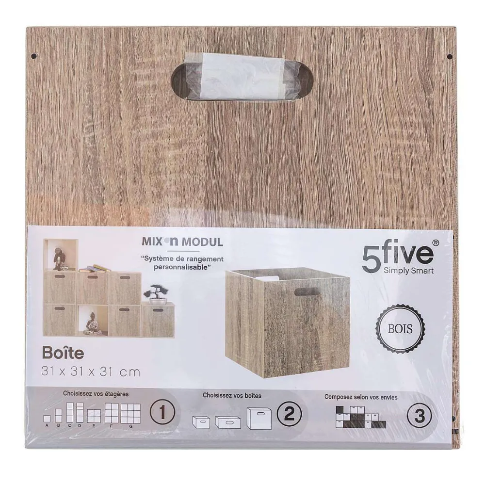 Five Meubles Modulables>Boite De Rangement Bois Naturel 31X31Cm