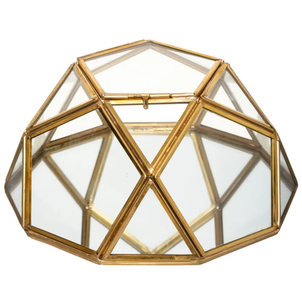 Atmosphera Boite Metal Verre Diamant Gypsy- Objets De Decoration