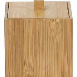 Accessoires De Salle De Bain|* Boîte A Coton En Bambou Bambou