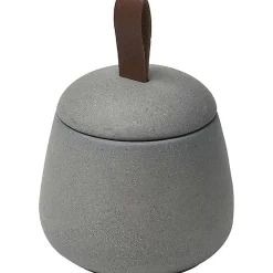 Accessoires De Salle De Bain|* Boîte A Cotons Mat Gres Gris