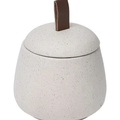 Accessoires De Salle De Bain|* Boîte A Cotons Mat Gres Naturel