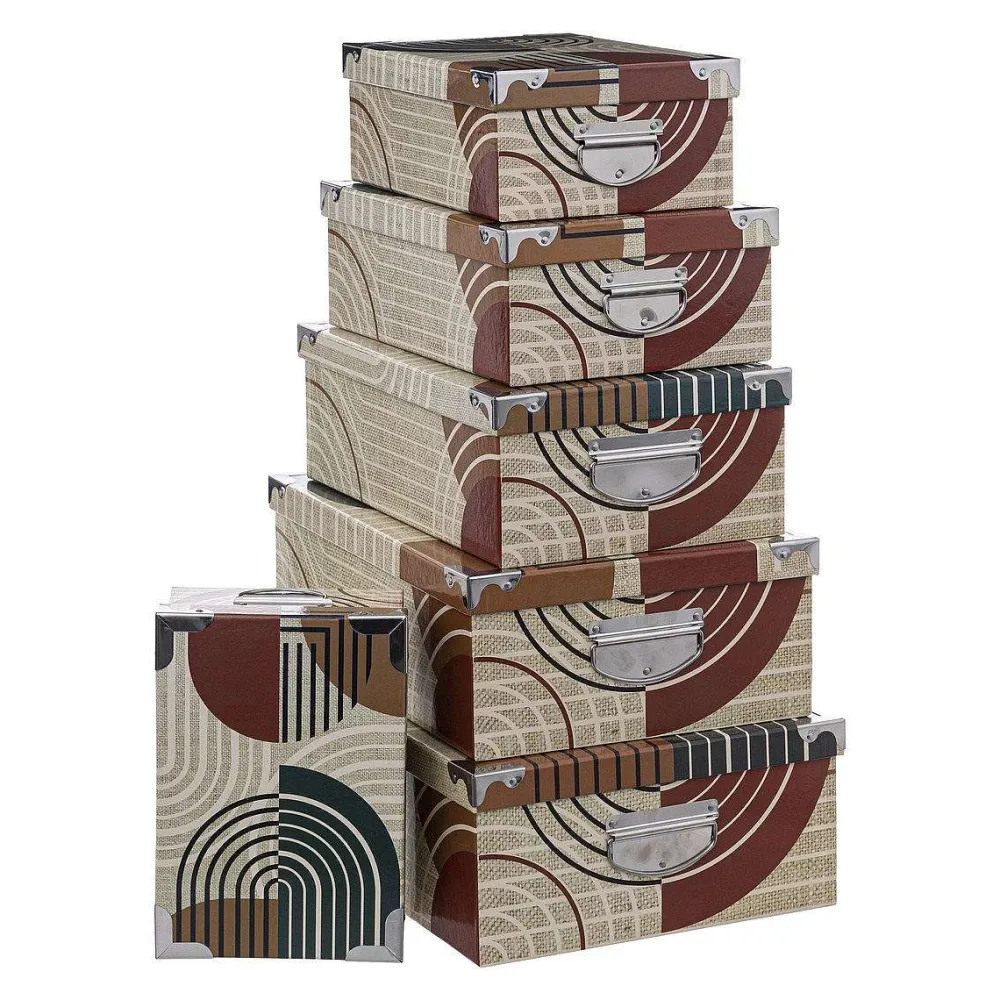 Boîte De Rangement|* Boîte Coins Metal Abstrait D.44X31X15Cm