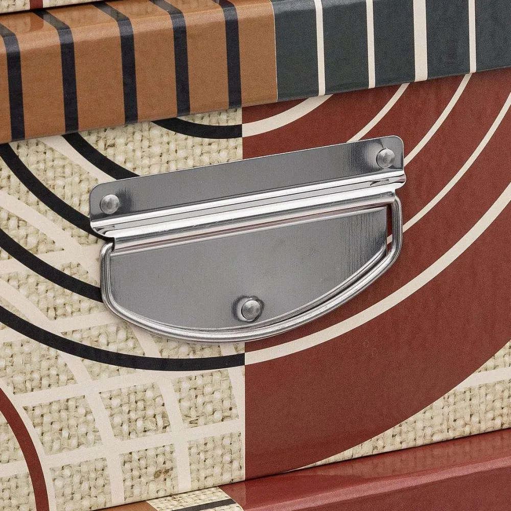 Boîte De Rangement|* Boîte Coins Metal Abstrait D.44X31X15Cm