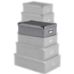 Boîte De Rangement|* Boîte Coins Metal Croco Gris Ou Taupe 36X24.5X12.5 Cm