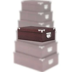 Boîte De Rangement|* Boîte Coins Metal Croco Noir Ou Gris 48X33.5X16Cm
