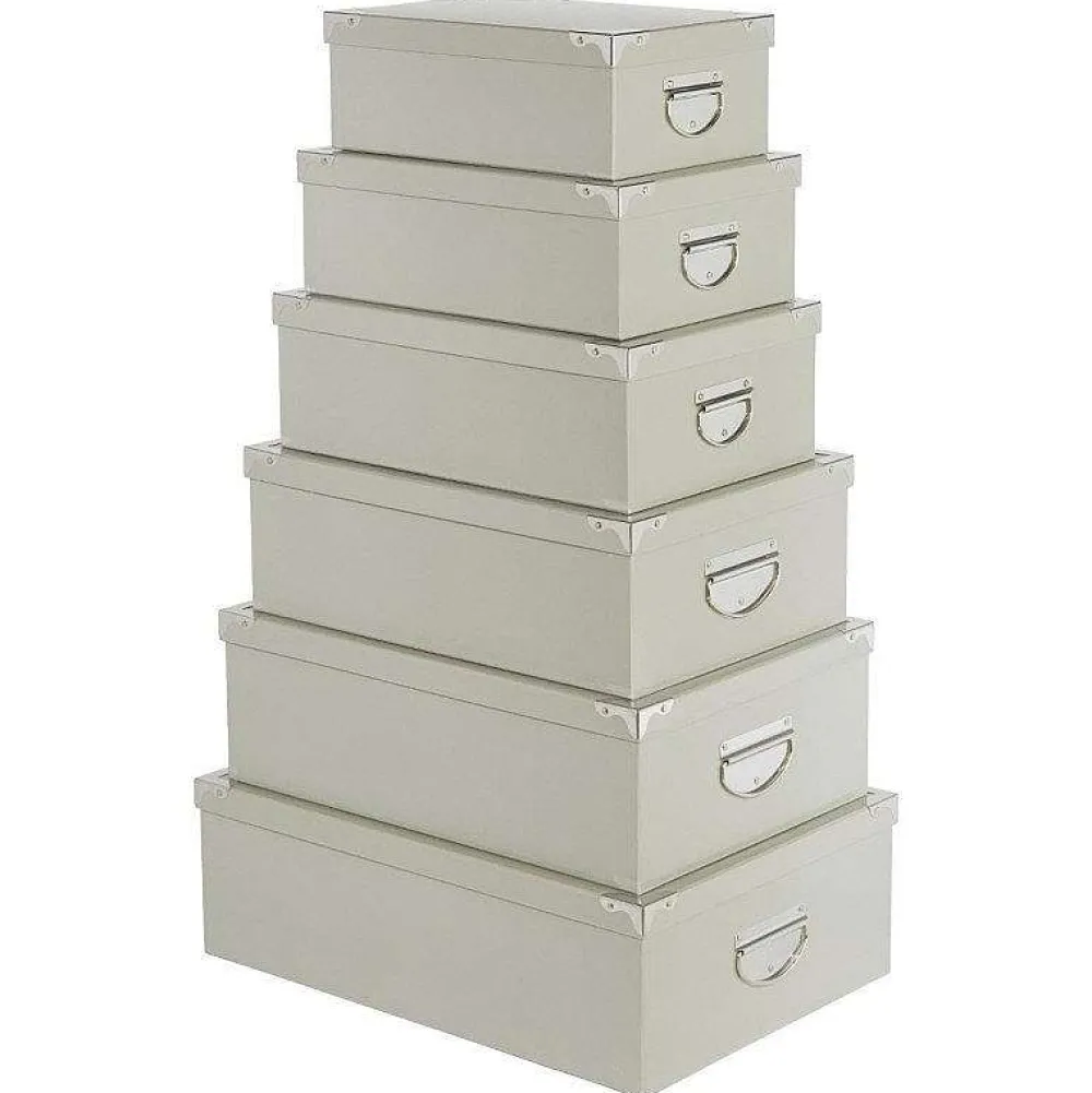 Boîte De Rangement|* Boîte Coins Metal Gris 28X19.5X10.8Cm