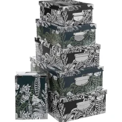 Boîte De Rangement|* Boîte Coins Metal Imprime Flora D.48X33.5X16Cm