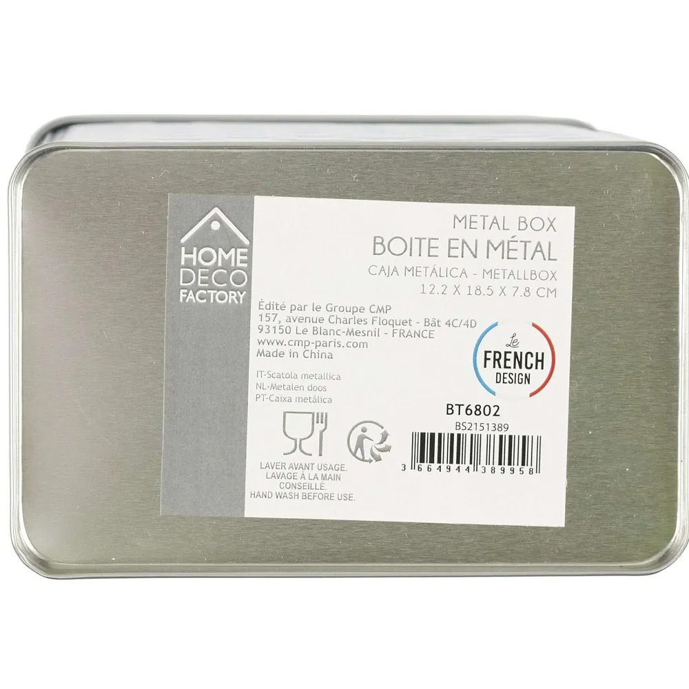 Boîtes Et Plateaux|* Boîte Pate Metal Embosse Brooklyn