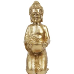 maxibazar Bouddha Dore Genou Offrande H.36Cm- Objets De Decoration