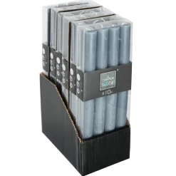 Atmosphera Bougie Baton X4 Rustic Gris H.24.5Cm- Bougies Non Parfumees Rustiques