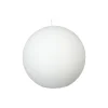 Atmosphera Bougie Boule Rustic Blanc D.10Cm- Bougies Non Parfumees Rustiques