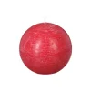 Atmosphera Bougie Boule Rustic Rouge D.10Cm- Bougies Non Parfumees Rustiques