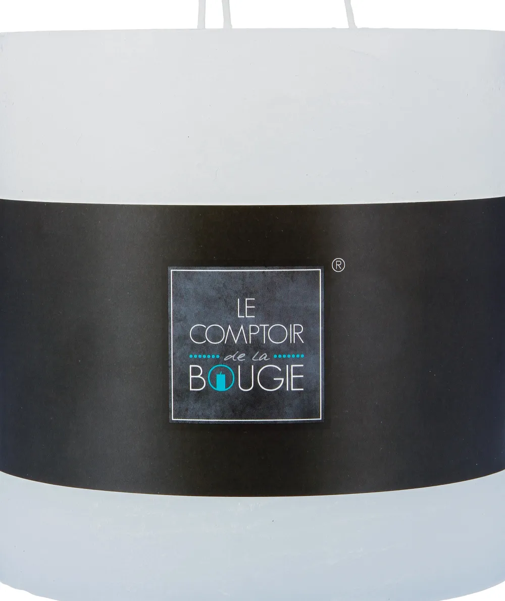 Atmosphera Bougie Ronde Rustic Blanc 14X14Cm- Bougies Non Parfumees Rustiques