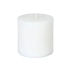 Atmosphera Bougie Ronde Rustic Blanc 10X10Cm- Bougies Non Parfumees Rustiques